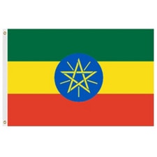 Ethiopian flag with star emblem