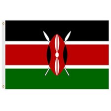 Kenya flag with shields and spears