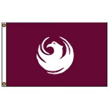 phoenix symbol on maroon flag
