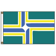 flag with blue yellow design