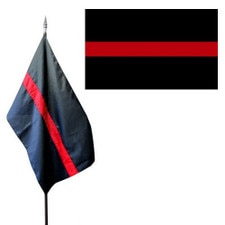 black flag with red stripe