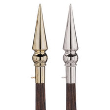 gold and silver spearhead finials