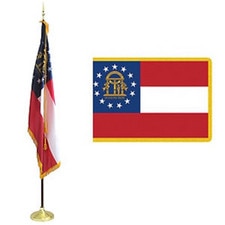 Georgia state flag and pole