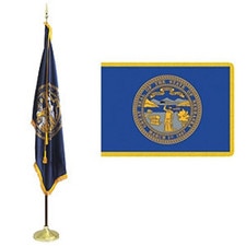 Nebraska state flag on display