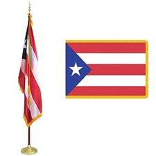 USA and Puerto Rico flags display