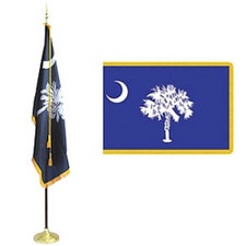 South Carolina flag and flagpole