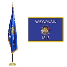 Wisconsin state flag and banner