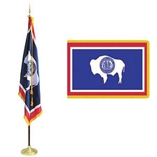 Wyoming state flag and pole display