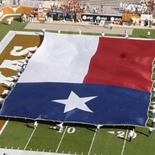Texas flag at football field event